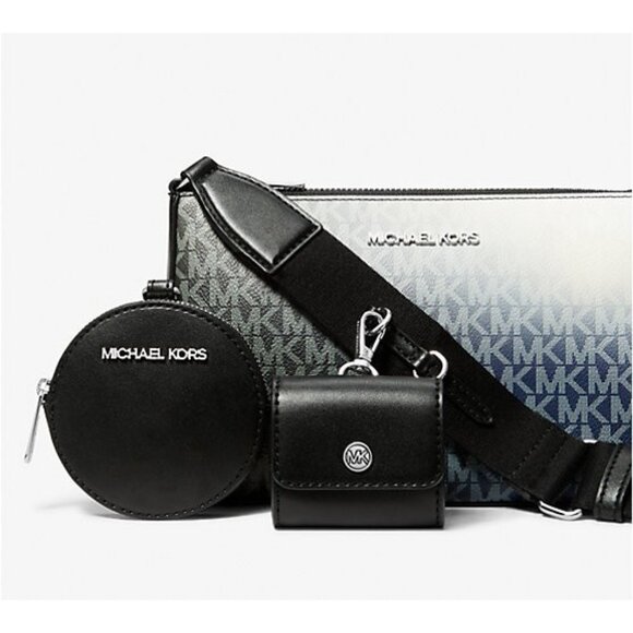 New Michael Kors Jet Set Small Ombré Signature Crossbody Bag with Case Black - Picture 4 of 5